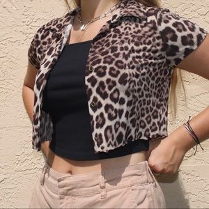 Hand Cropped Leopard Top
